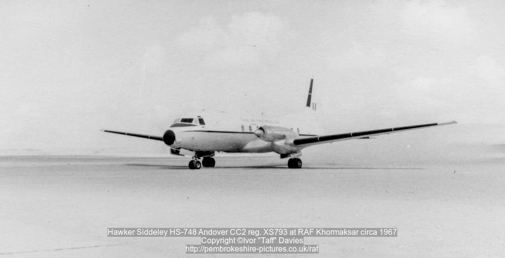 Hawker Siddeley HS-748 Andover CC2 reg. XS793 at RAF Khormaksar circa 1967