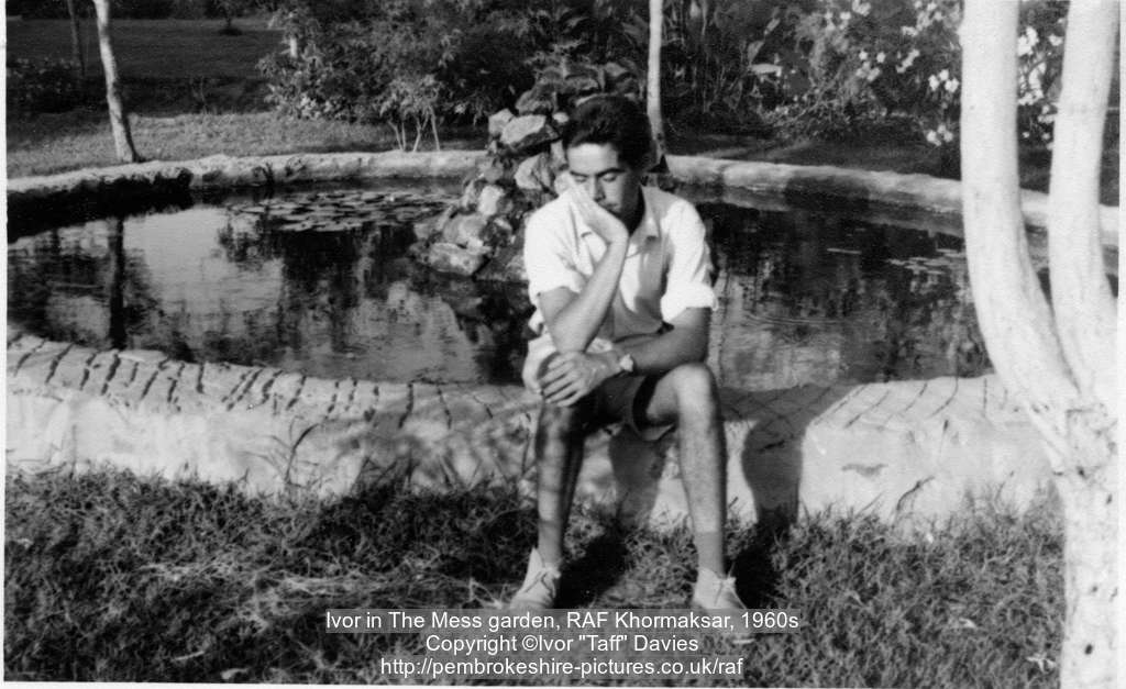 Ivor in The Mess garden, RAF Khormaksar, 1960s