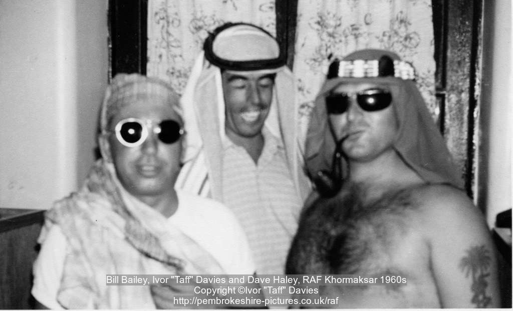 Bill Bailey, Ivor "Taff" Davies and Dave Haley, RAF Khormaksar 1960s
