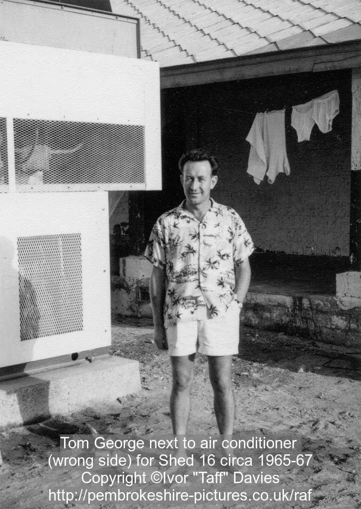 Tom George next to air conditioner (wrong side) for Shed 16 circa 1965-67
