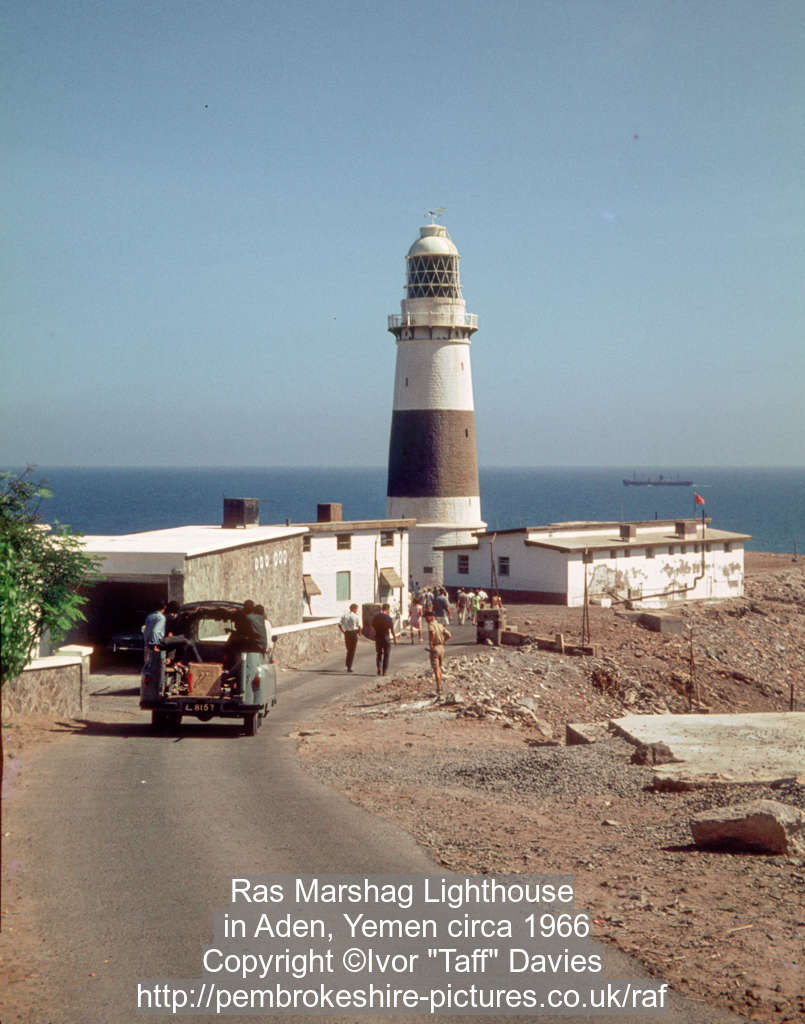 Ras Marshag Lighthouse in Aden, Yemen circa 1966