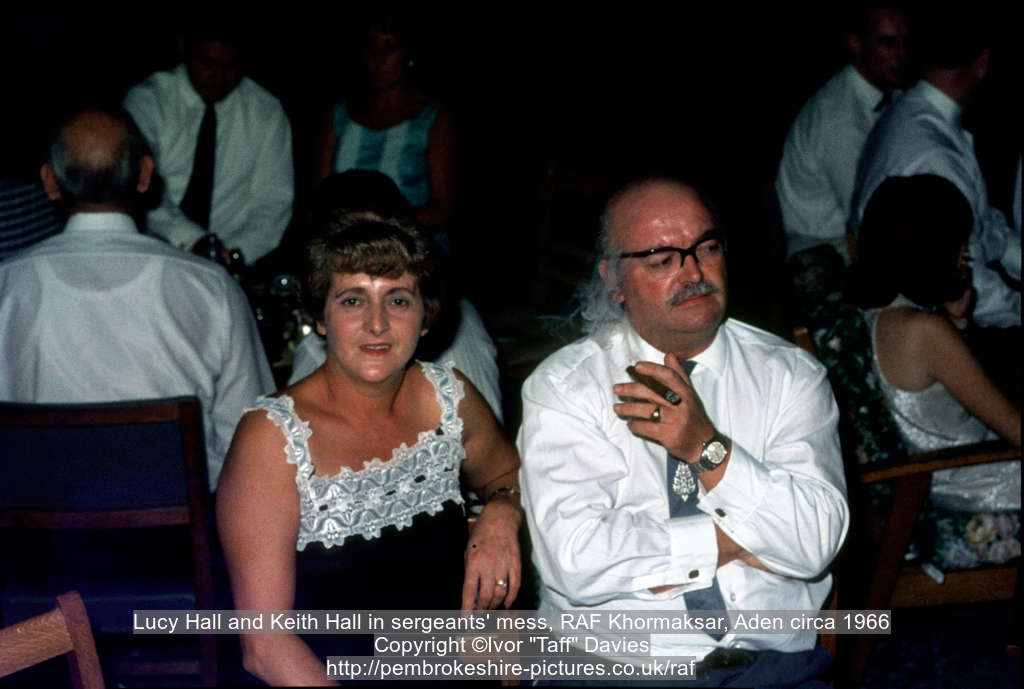 Lucy Hall and Keith Hall in sergeants' mess, RAF Khormaksar, Aden circa 1966