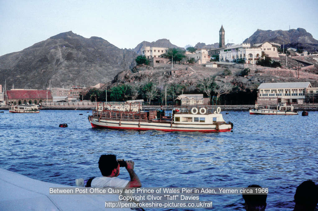Between Post Office Quay and Prince of Wales Pier in Aden, Yemen circa 1966