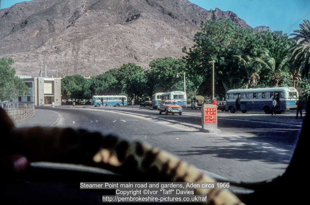 Steamer Point main road and gardens, Aden circa 1966