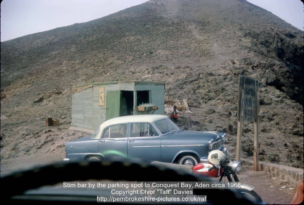Stim bar by the parking spot to Conquest Bay, Aden circa 1966
