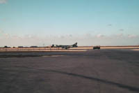 Hawker Hunter FGA9 (Fighter Ground Attack) taxiing out for take off at RAF Khormaksar, Aden C. 1966