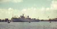 Built by Harland & Wolff in 1955, HMS Kildarton was a coastal minesweeper with 9th MSS, eventually sold as an oil rig supply vessel in 1971.