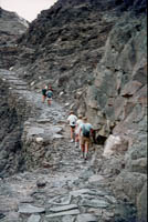 Jebel Shamsan climb circa 1966. Trevor  Champion, unknown, Sue Holt, Sally Holt, John Waghorn, Bill Linford, Jebel Shamsan, Aden c.1966