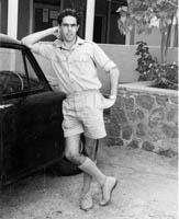 Ivor's second hand Morris Oxford (reg. ADN 1000). Black and white print from Aden whilst based at RAF Khormaksar