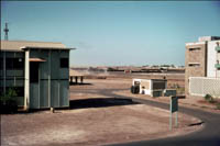Three Westland Wessex helicopters on the airfield.