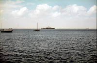 Boats and shipping in Aden Harbour c.1966  Unfortunately we can't make out what the ship is called.