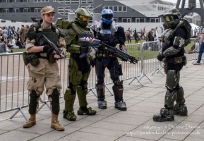 A collection of Halo Master Sergeants' at London Comic Con