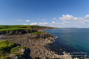 Visean limestone rock formations at Barafundle Bay in South Pembrokeshire