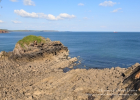 Visean limestone rock formations at Barafundle Bay in South Pembrokeshire