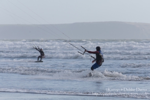 Kitesurfing at Newgale, Pembrokeshire