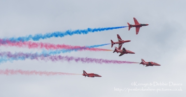 The Red Arrows at RAF Cosford Air Show, 2015